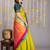 Light green zari work silk saree