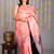 Peach zari work silk saree