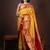 Yellow and red kanchipuram silk pattu saree