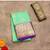 Green and violet kanchi korvai silk saree