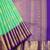 Green and violet kanchi korvai silk saree