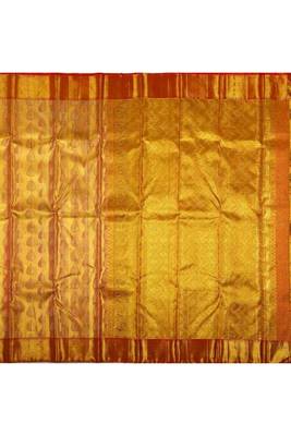 Golden kanchipuram silk saree 3