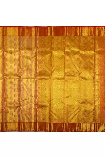 Golden kanchipuram silk saree