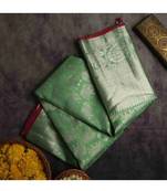 Pista green kanchipuram silk saree