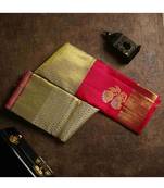 Off-white kanchi brocade silk saree