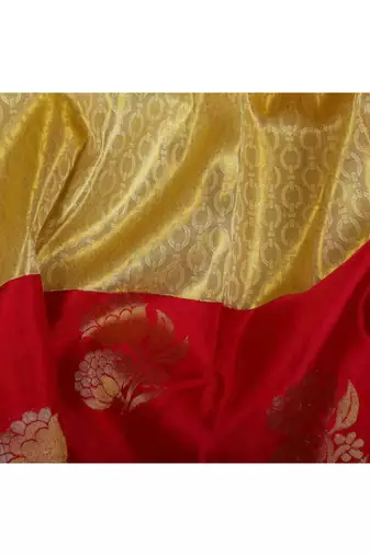 Off-white kanchi brocade silk saree