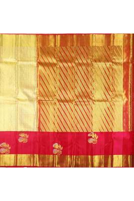 Off-white kanchi brocade silk saree 3