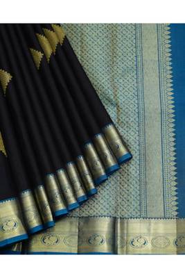 Black kanchi silk saree 4