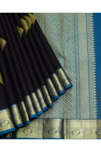 Black kanchi silk saree