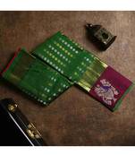 Dark green bridal saree