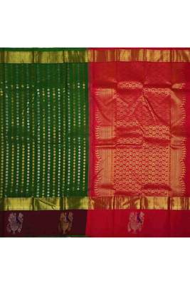 Dark green bridal saree 3