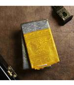 Greyish yellow brocade silk saree