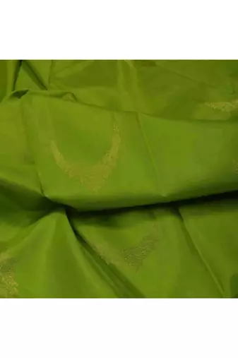 Parrot green silk saree with pink blouse