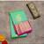 Light green silk saree with pink border