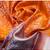 Orange brocade silk saree