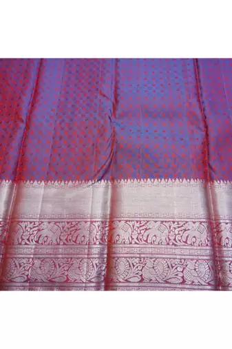 Orange brocade silk saree