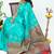 Borderless sky blue silk saree