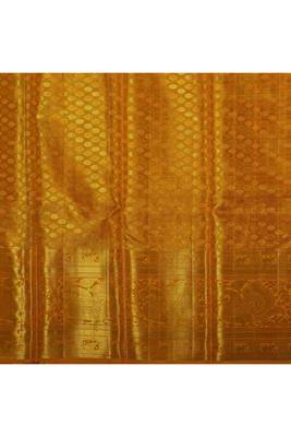 Golden blue brocade silk saree with silk mark certified 4