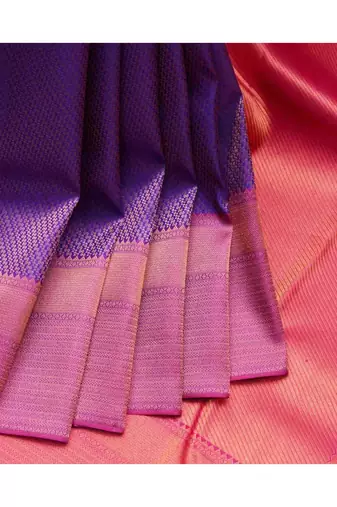 Royal blue saree with pink blouse
