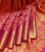 Pink brocade kanjivaram silk saree