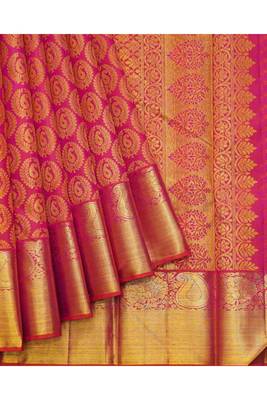 Pink brocade kanjivaram silk saree 2