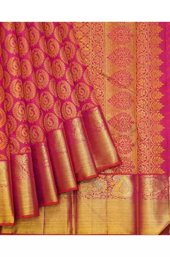 Pink brocade kanjivaram silk saree