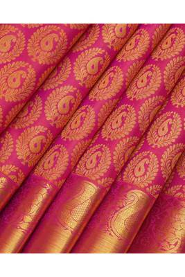 Pink brocade kanjivaram silk saree 3