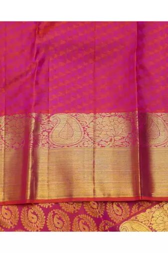 Pink brocade kanjivaram silk saree