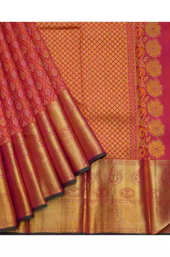 Dual tone pink pure silk saree