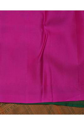 Green and pink brocade silk saree 4