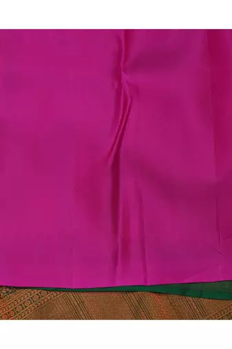 Green and pink brocade silk saree