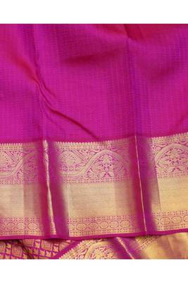 Magenta zari work silk saree 4
