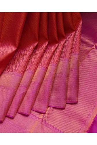 Orange and pink pattu saree