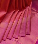 Orange and pink pattu saree