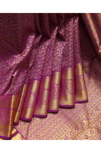 Purple designer kanjivaram silk saree