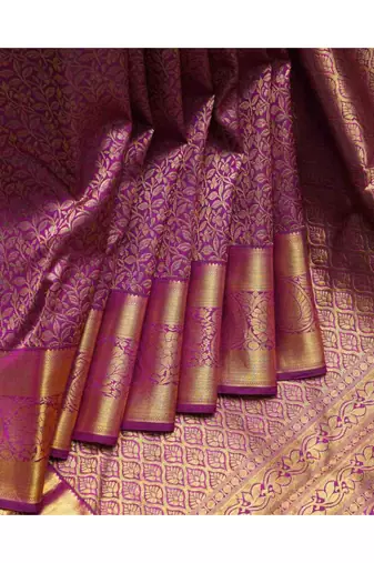 Purple designer kanjivaram silk saree