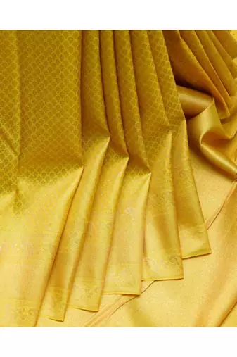 Yellow kanchipuram silk saree