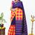 Blue silk saree without zari