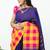 Blue silk saree without zari