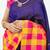 Blue silk saree without zari