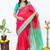 Pink and blue combination silk saree