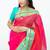 Pink and blue combination silk saree