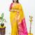 Yellow silk kanchipuram cotton saree