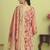 Stylee lifestyle peach muslin embroidered dress material