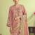 Stylee lifestyle peach muslin embroidered dress material