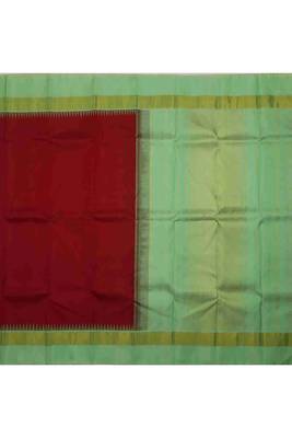 Maroon kanchipuram silk saree with green blouse 2