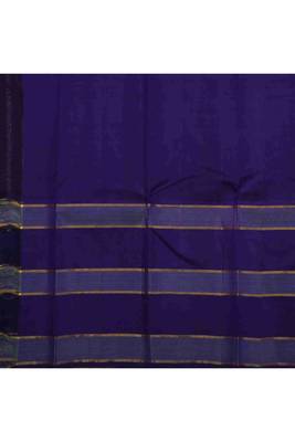 Multicolour check saree with rich blue border 4