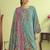 Stylee lifestyle teal muslin embroidered dress material