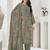Stylee lifestyle olive muslin embroidered dress material