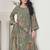 Stylee lifestyle olive muslin embroidered dress material